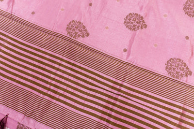 Onion Pink Color Fancy Cotton Saree