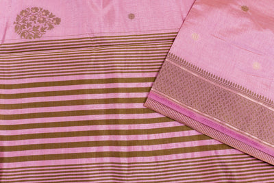 Onion Pink Color Fancy Cotton Saree