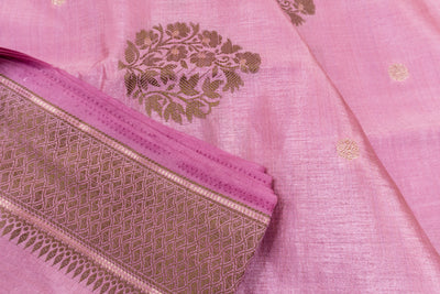 Onion Pink Color Fancy Cotton Saree