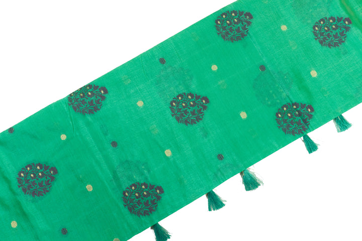 Green Color Fancy Cotton Saree