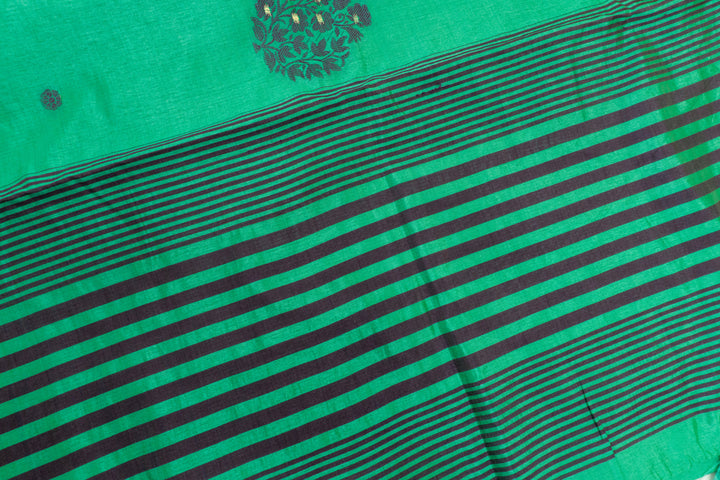 Green Color Fancy Cotton Saree