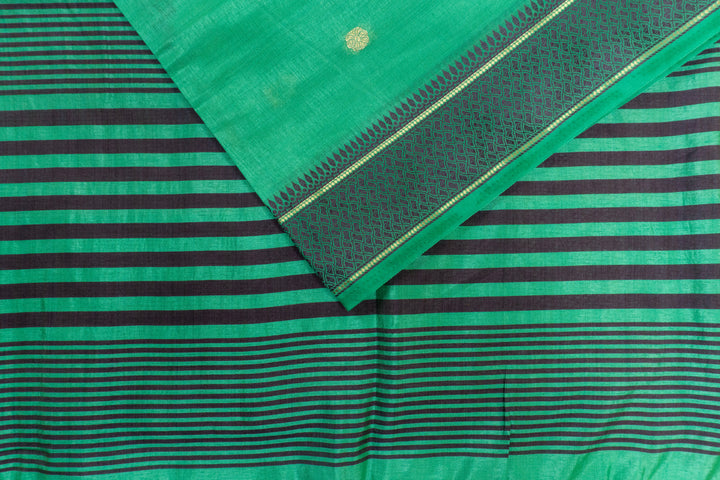 Green Color Fancy Cotton Saree