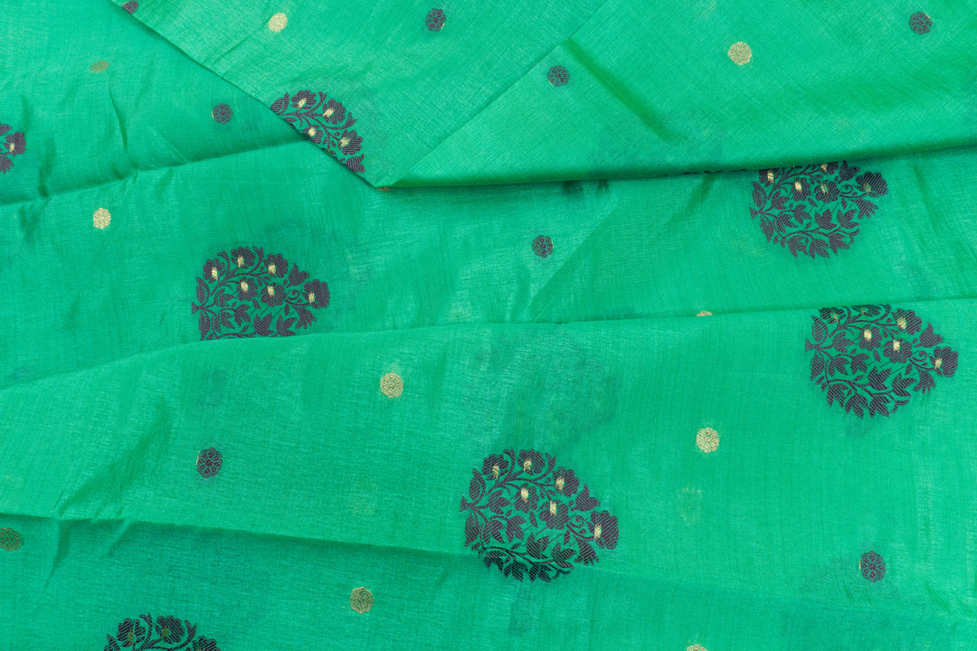 Green Color Fancy Cotton Saree