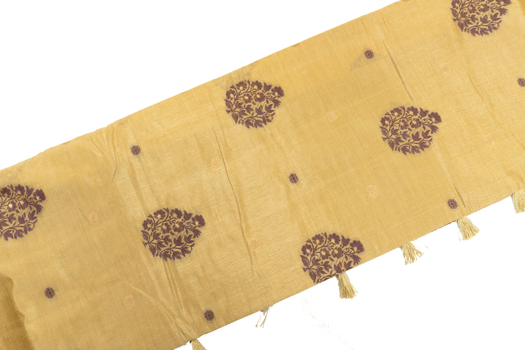 Wheat Color Fancy Cotton Saree