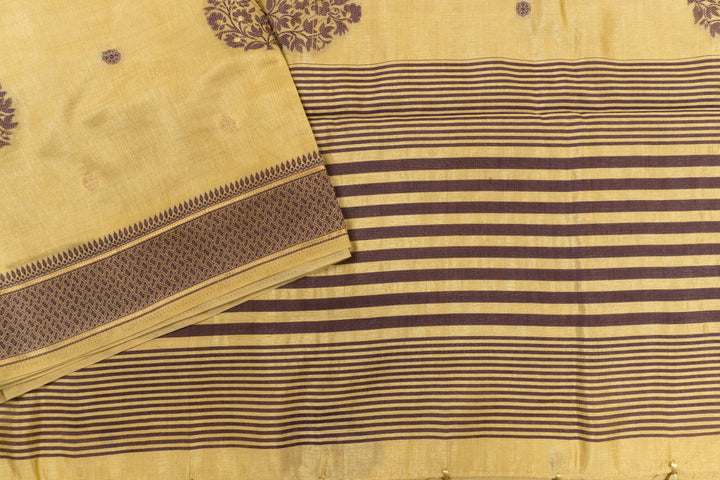 Wheat Color Fancy Cotton Saree