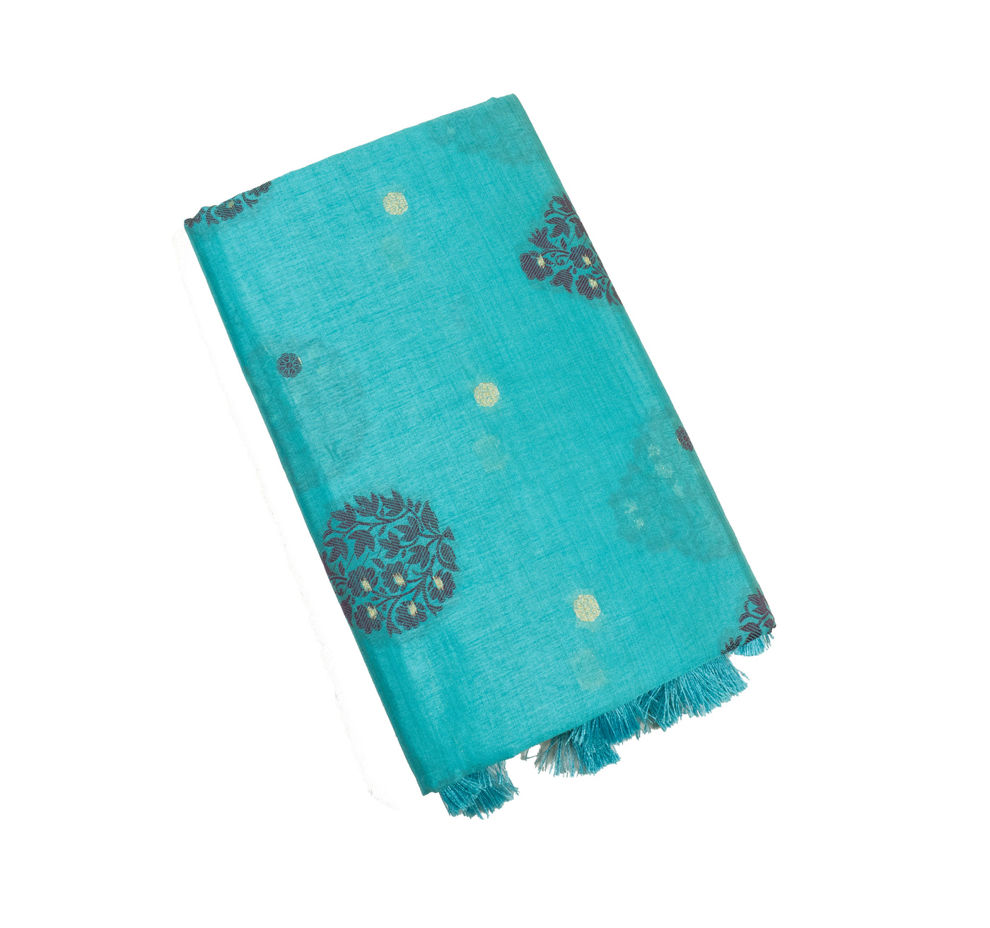 Sky Blue Color Fancy Cotton Saree