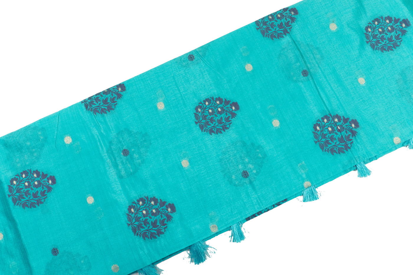 Sky Blue Color Fancy Cotton Saree