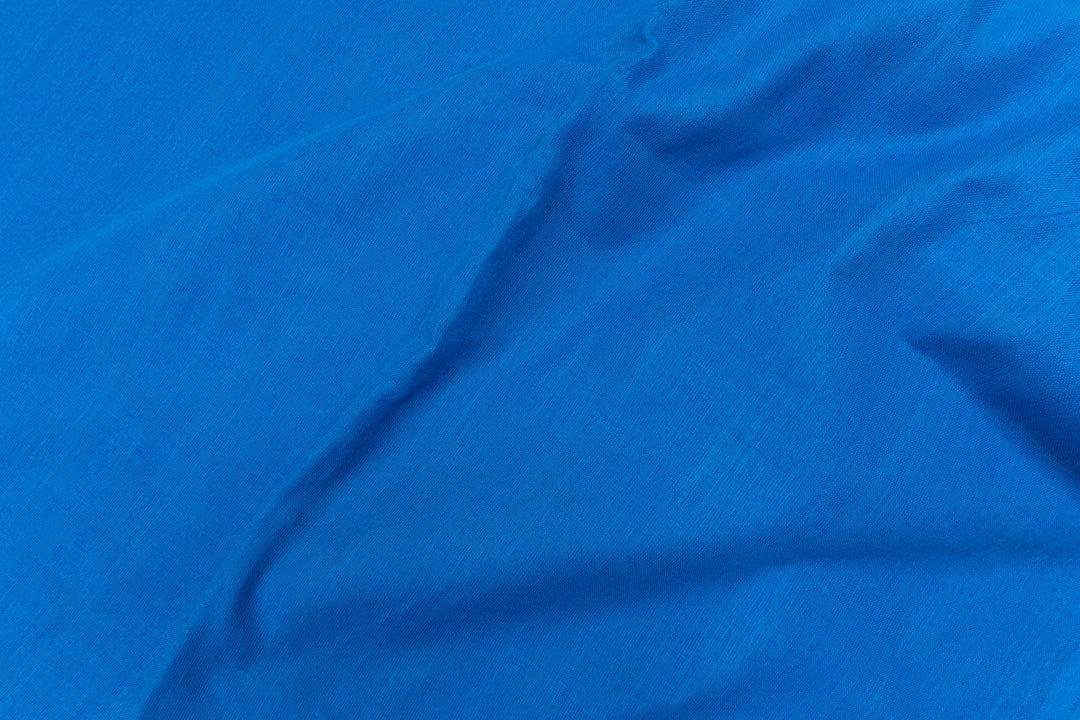 Blue Color Kadhi Cotton Plain Saree