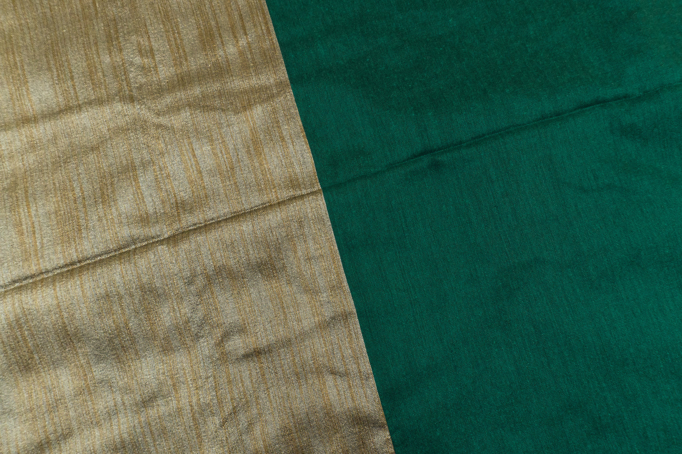 Dark Green Color Kadhi Cotton Plain Saree