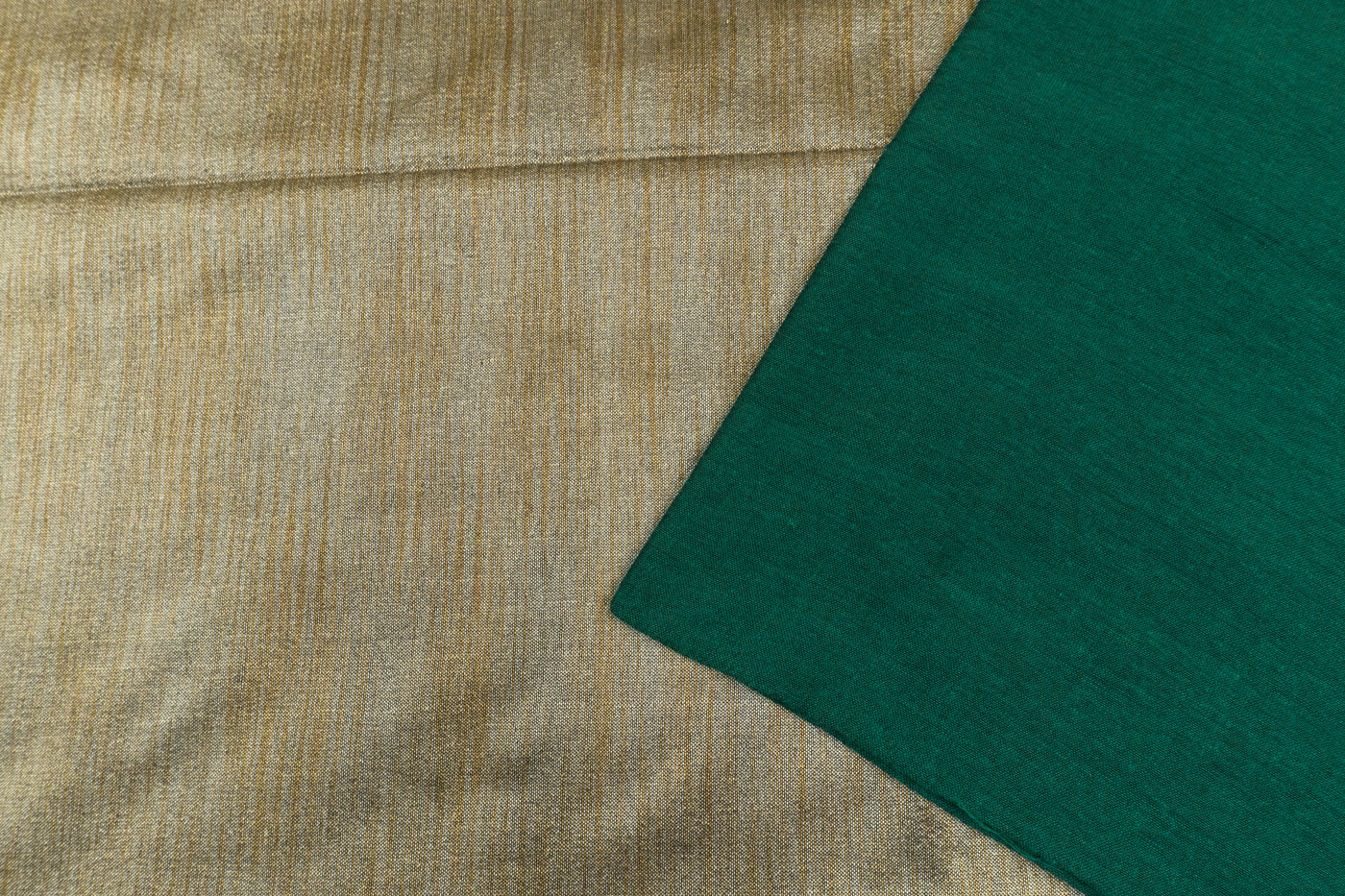 Dark Green Color Kadhi Cotton Plain Saree