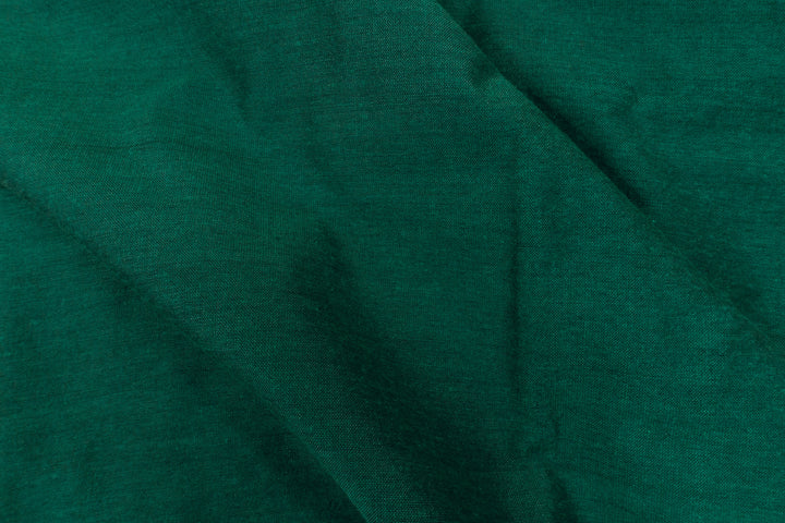 Dark Green Color Kadhi Cotton Plain Saree