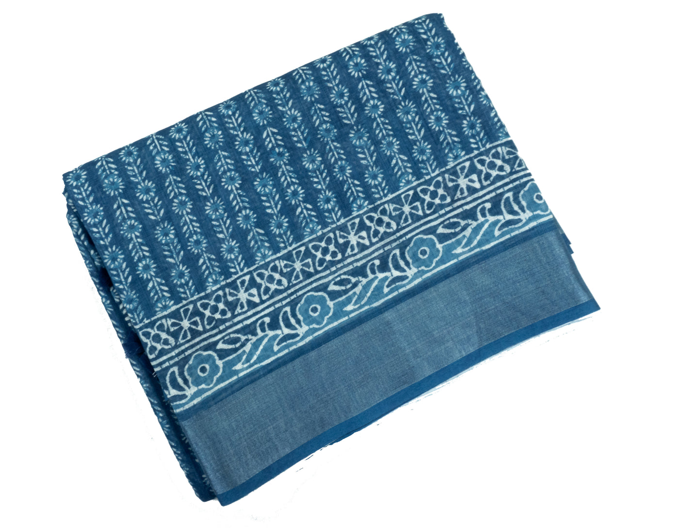 Blue Color Linen Cotton Saree