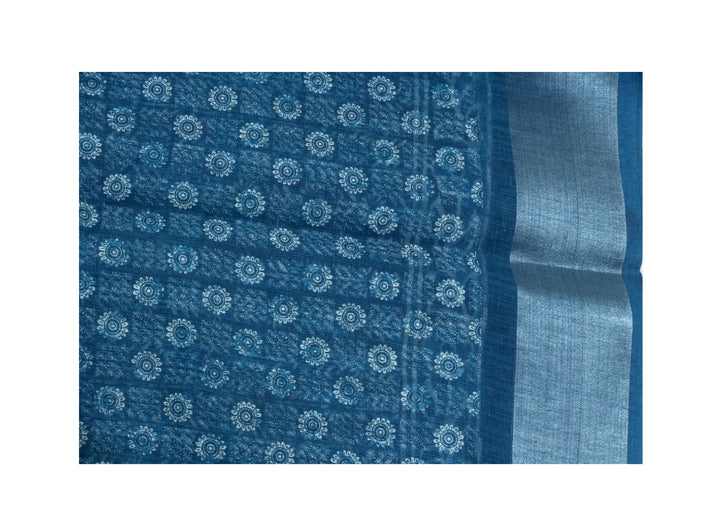 Blue Color Linen Cotton Saree