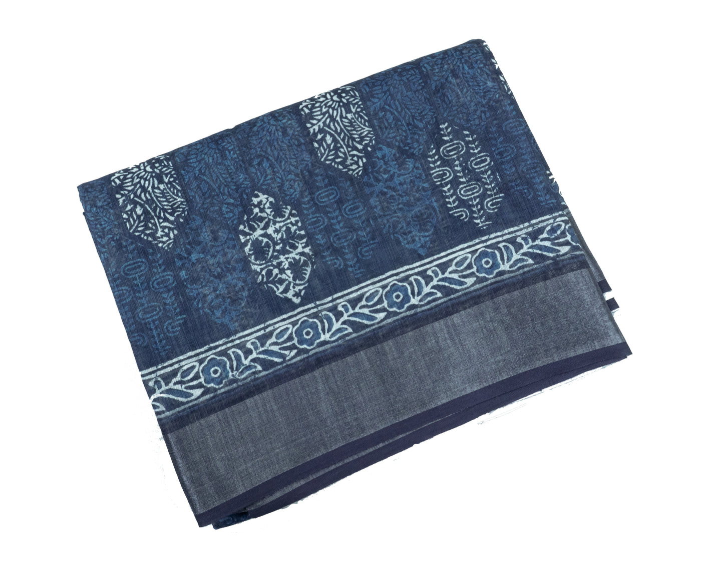 Indigo Color Linen Cotton Saree
