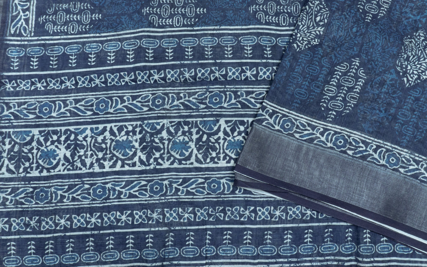 Indigo Color Linen Cotton Saree