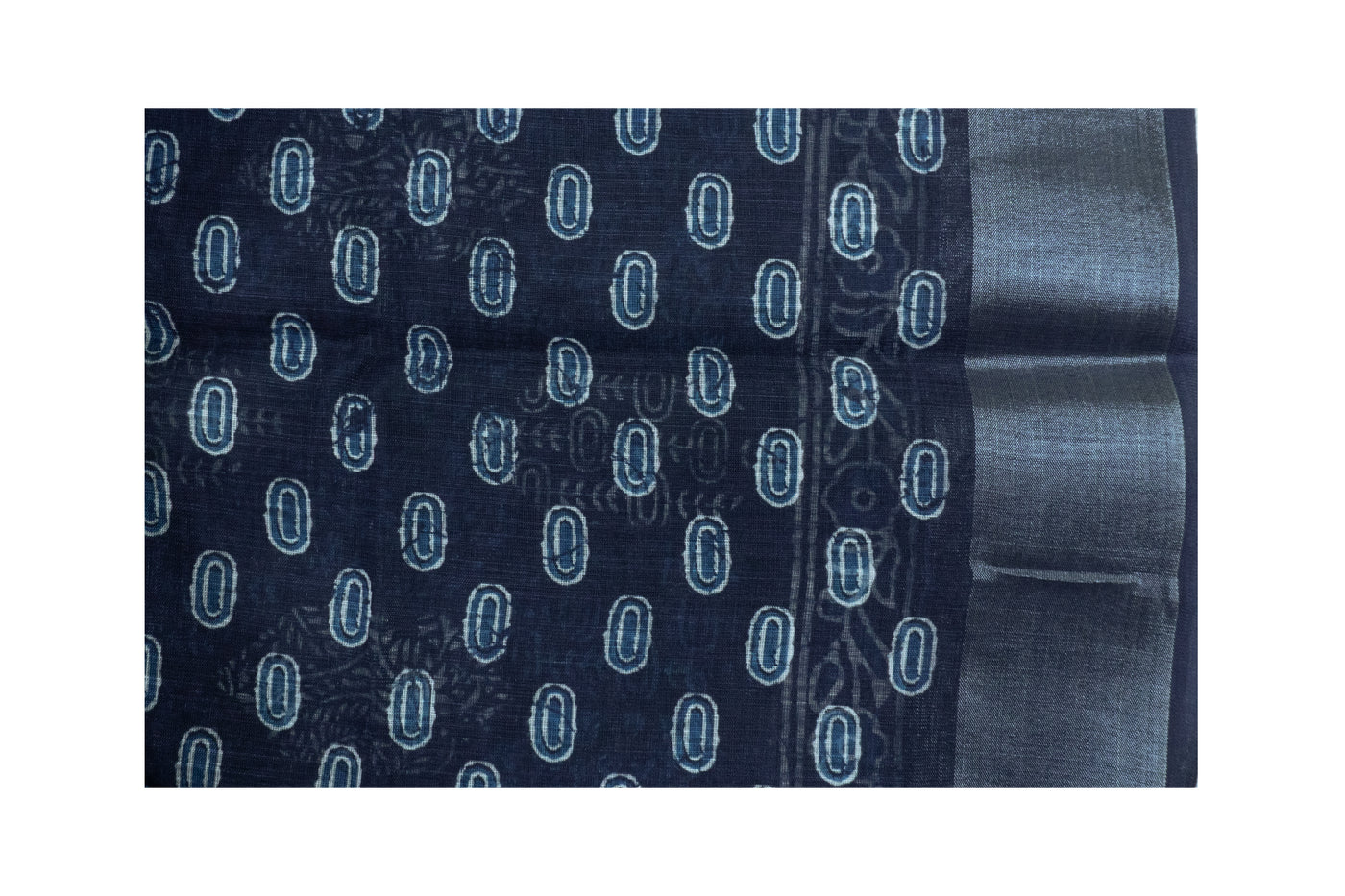 Indigo Color Linen Cotton Saree