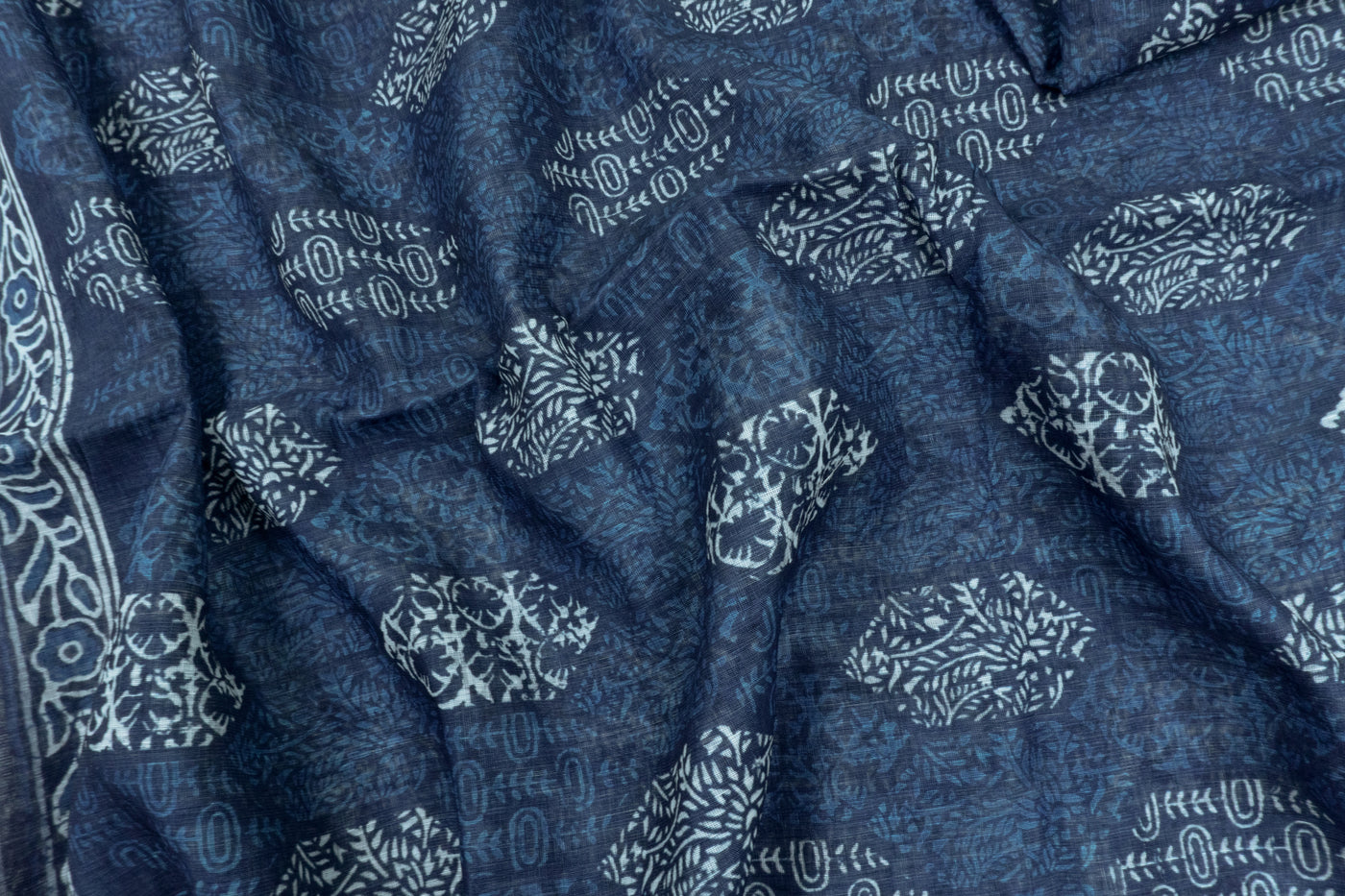 Indigo Color Linen Cotton Saree