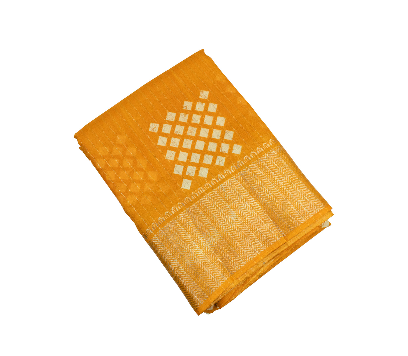 Solid Yellow Color Fancy Saree