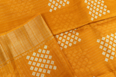 Solid Yellow Color Fancy Saree