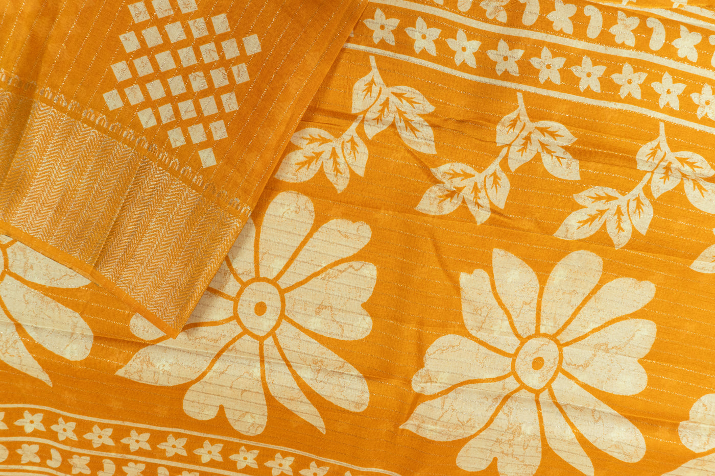 Solid Yellow Color Fancy Saree