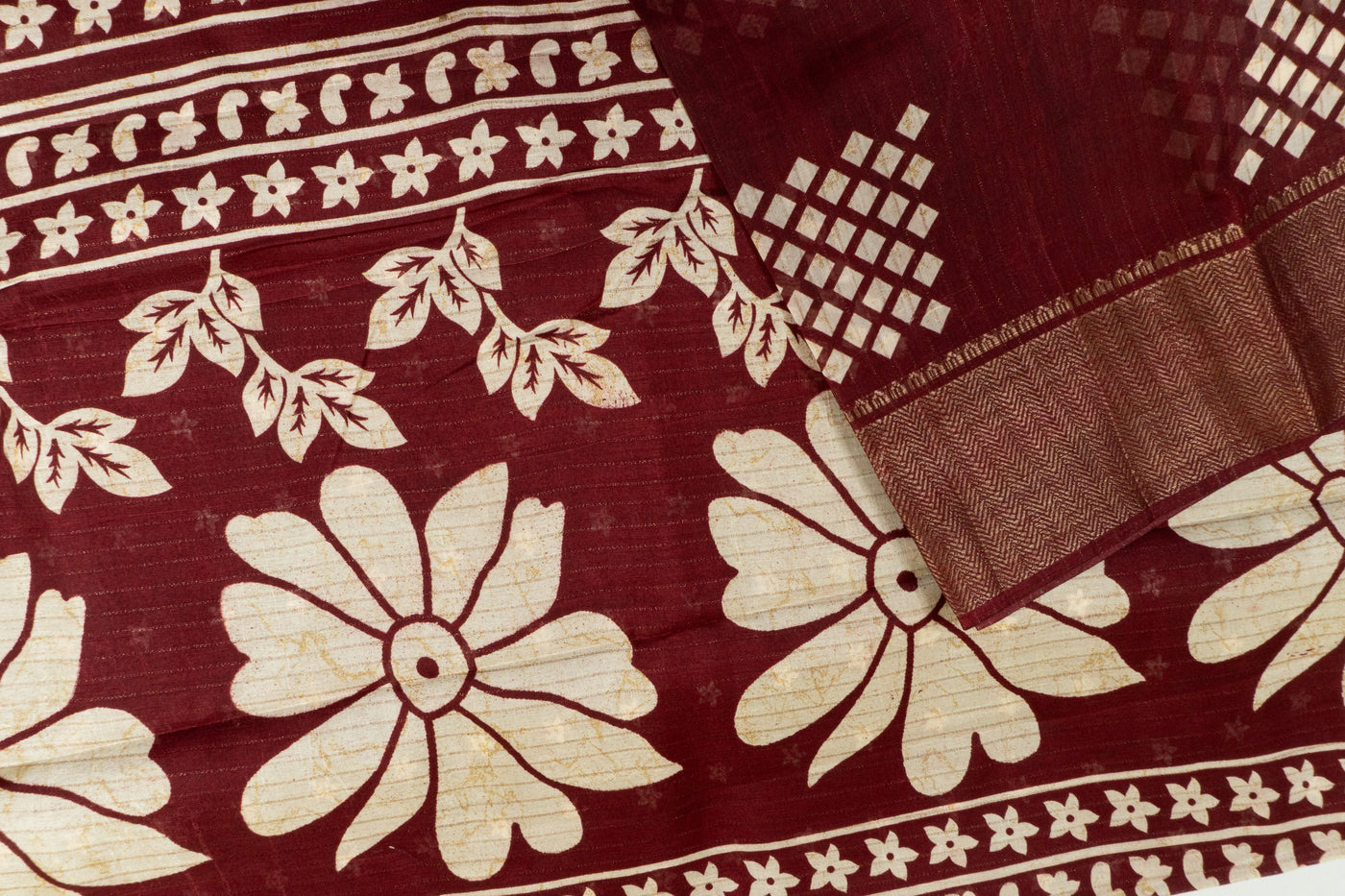 Maroon Brown Color Fancy Saree