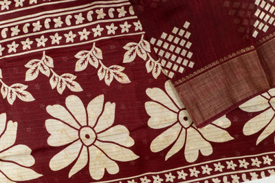 Maroon Brown Color Fancy Saree