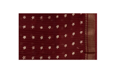 Maroon Brown Color Fancy Saree
