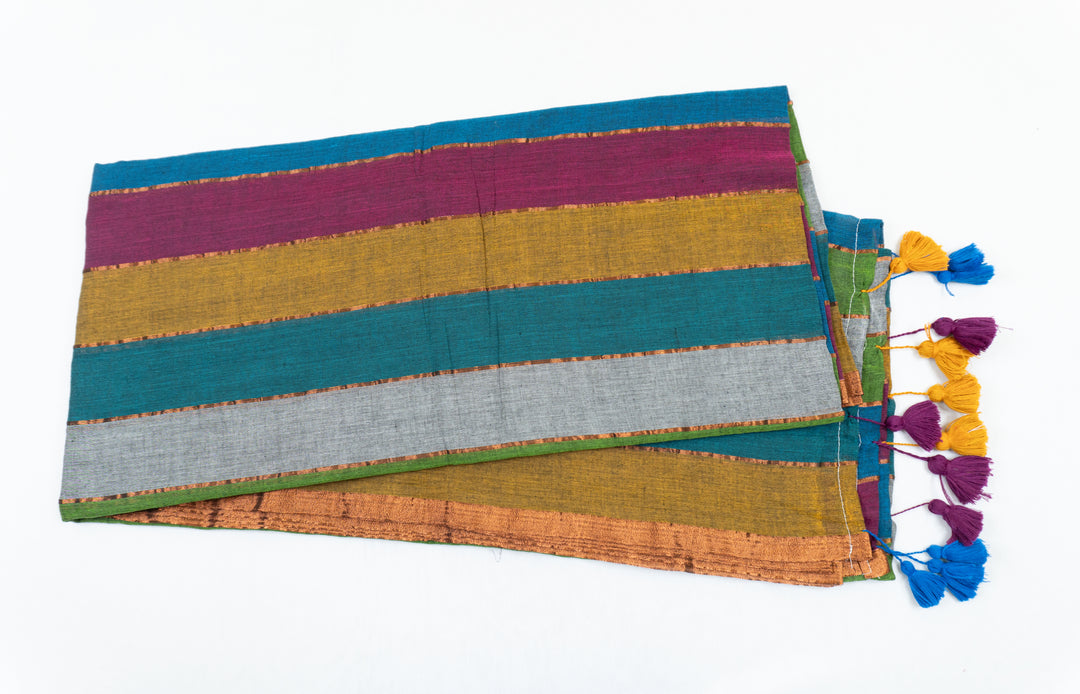 Mul Cotton Multi Color Saree