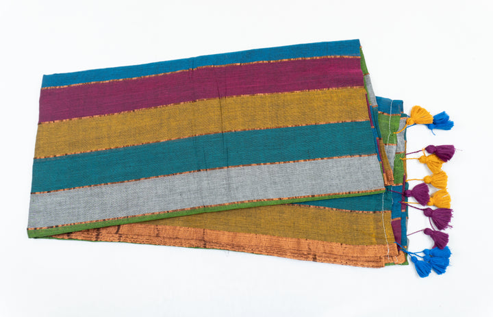 Mul Cotton Multi Color Saree