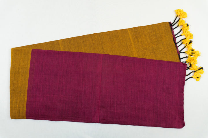 Purple Lily Color Khadi Cotton Saree with contrast blouse & Pallu
