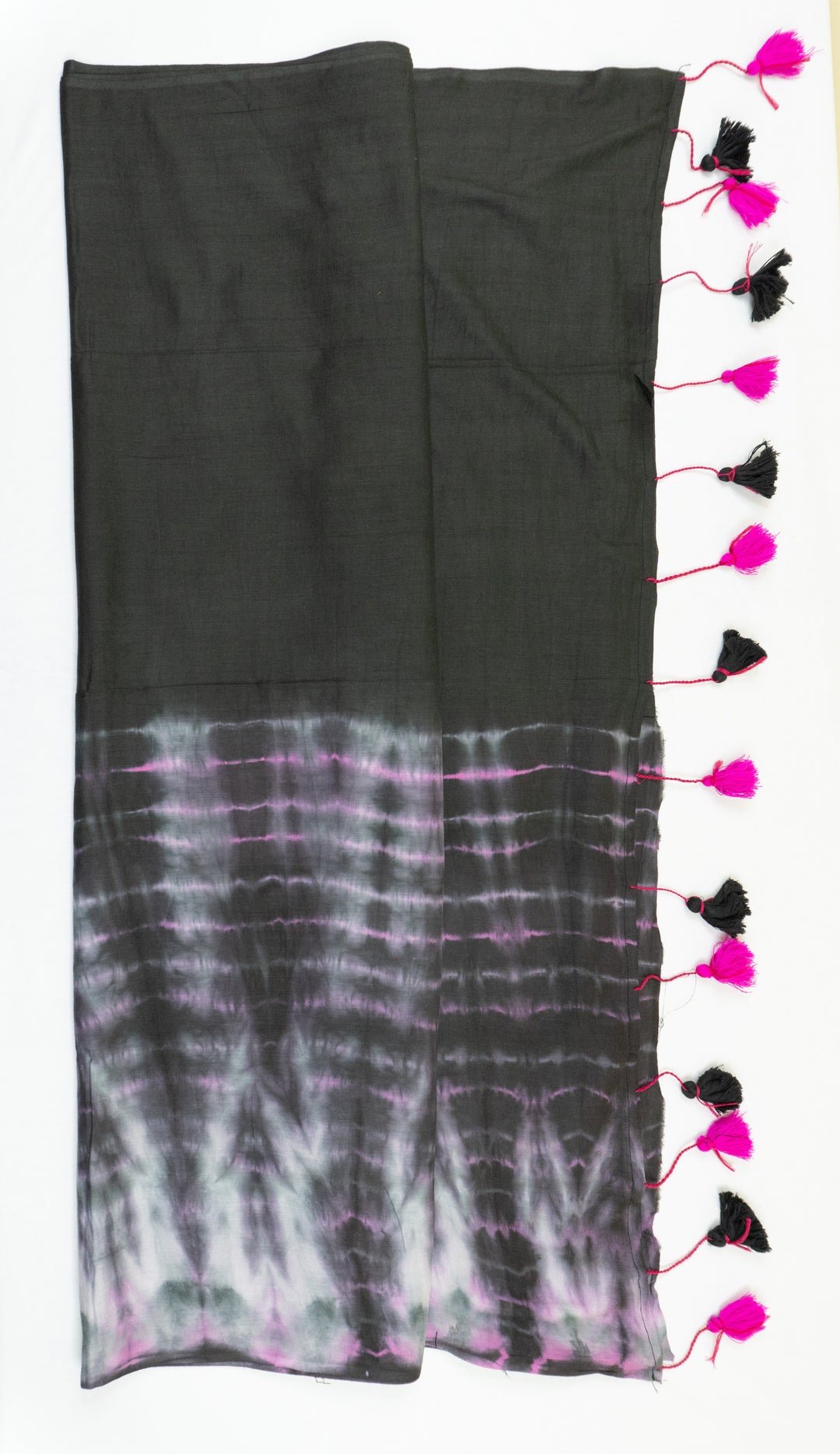 Black Color Mul Cotton Tie and Dye without Blouse