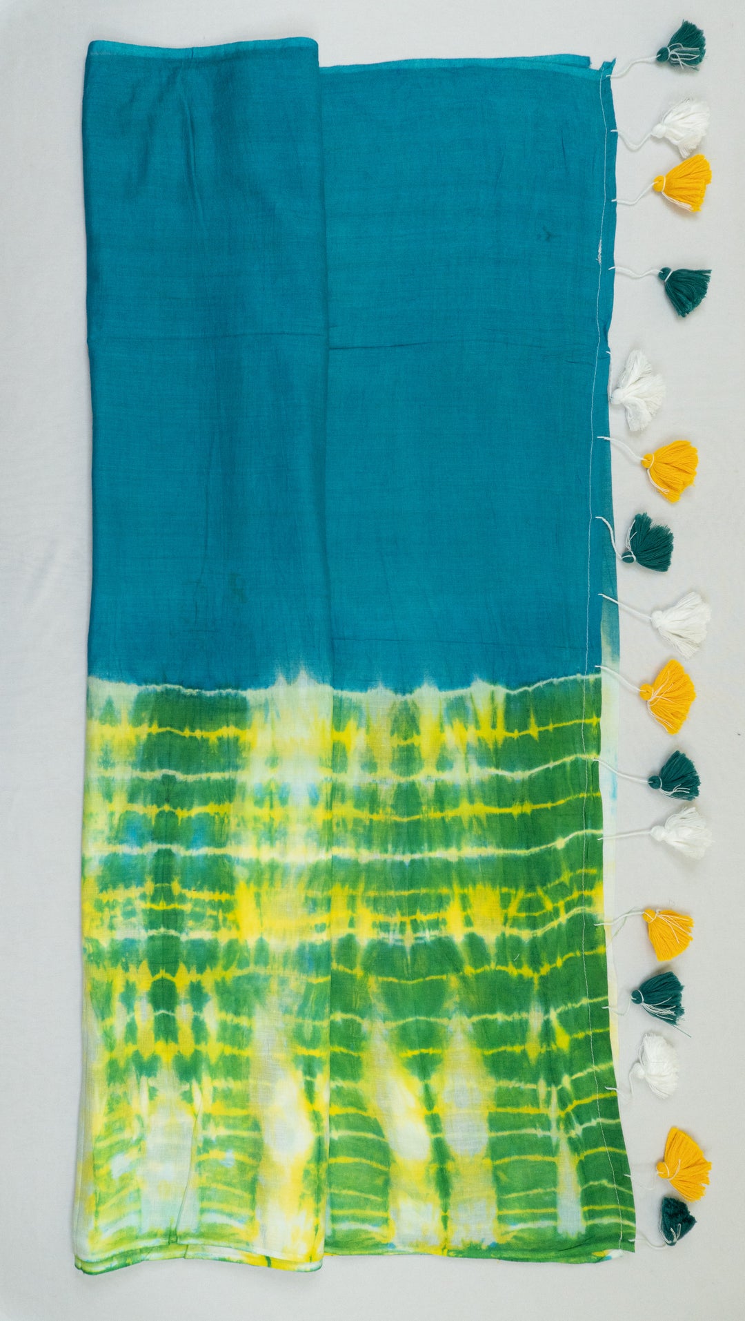 Blue Color Mul Cotton Tie and Dye without Blouse