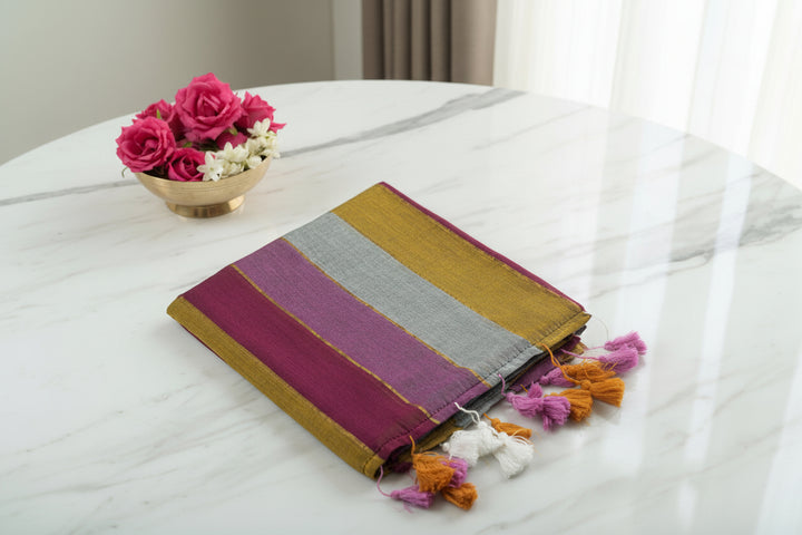Mul Cotton Multi Color Saree
