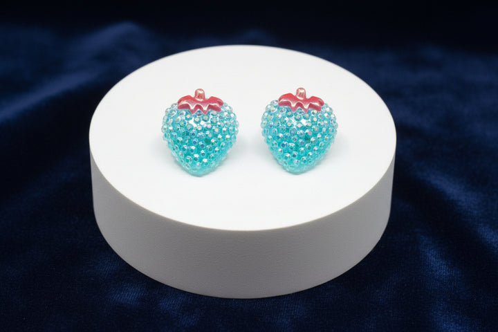 Multicolor Rose & Strawberry Stud Earrings (Mini) (4 sets)