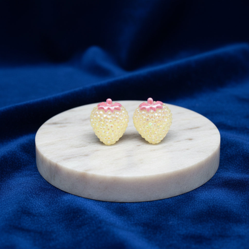 Multicolor Rose & Strawberry Stud Earrings (Mini) (4 sets)