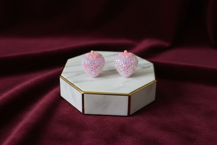 Multicolor Rose & Strawberry Stud Earrings (Mini) (4 sets)