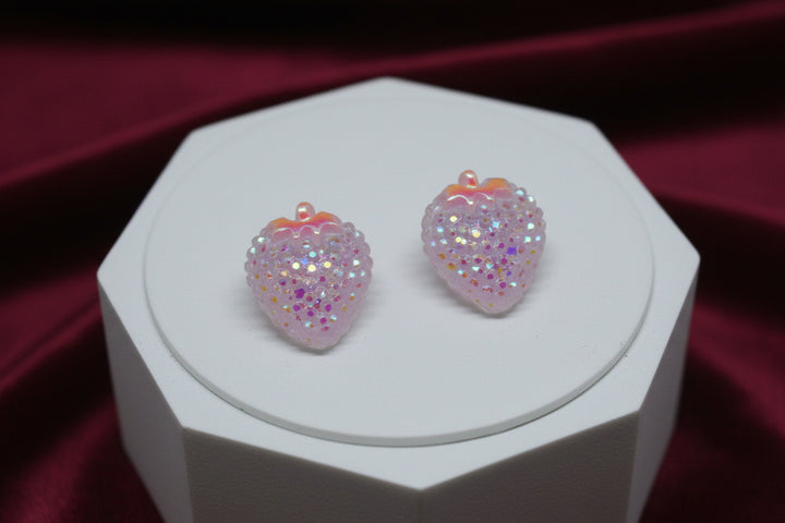Multicolor Rose & Strawberry Stud Earrings (Mini) (4 sets)