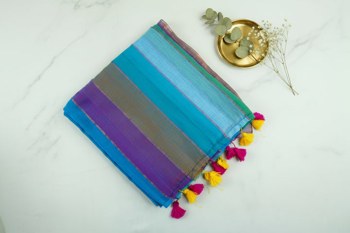 Mul Cotton Multi Color Saree