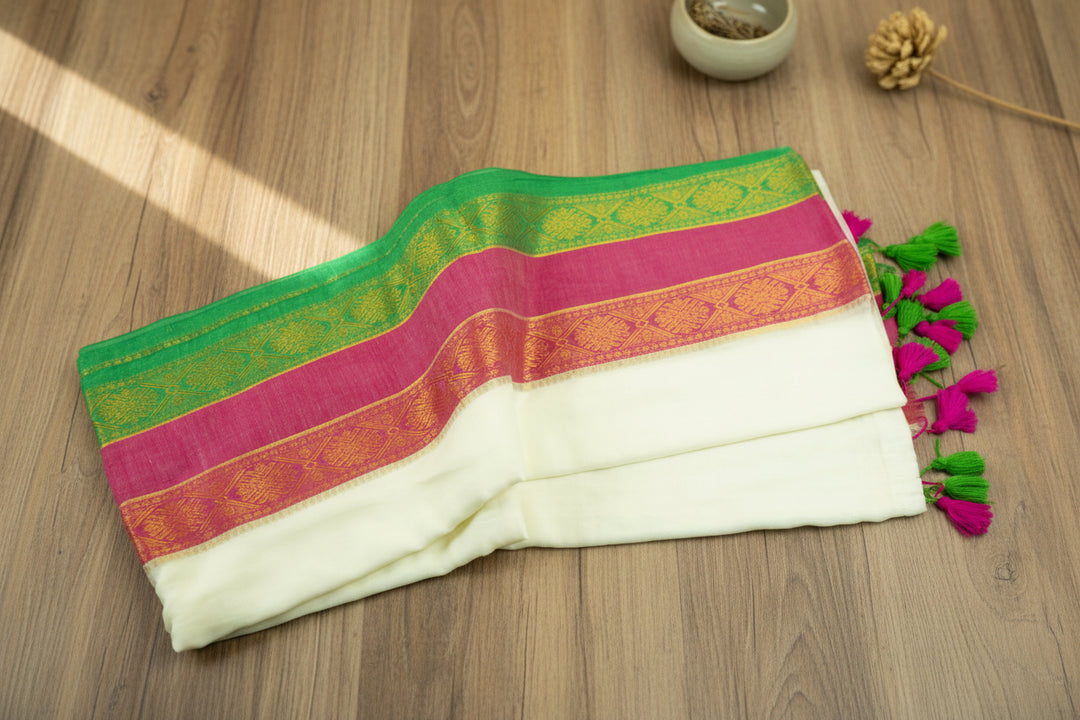 Mul Cotton Saree (with Blouse)