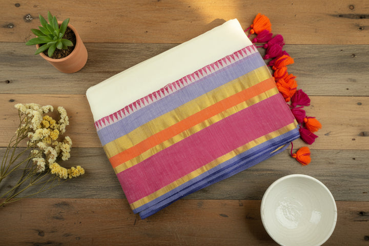 Mul Cotton Saree (with Blouse)