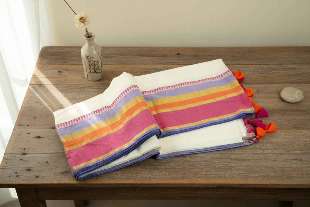 Mul Cotton Saree (with Blouse)