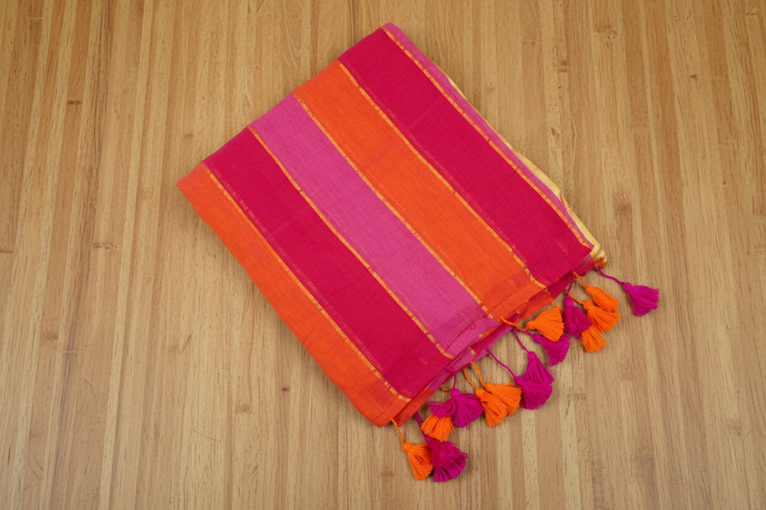 Mul Cotton Multi Color Saree (without blouse)