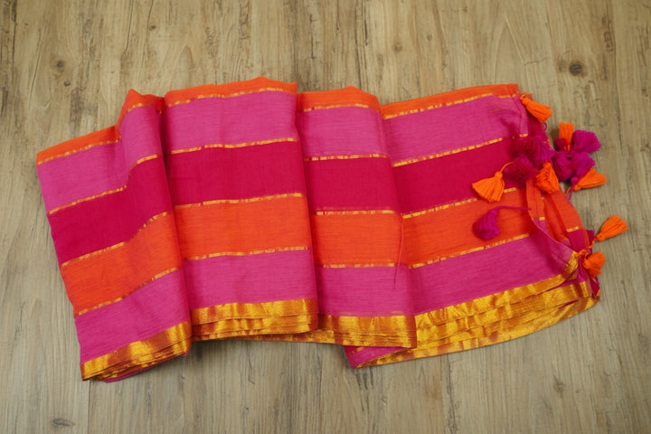 Mul Cotton Multi Color Saree (without blouse)