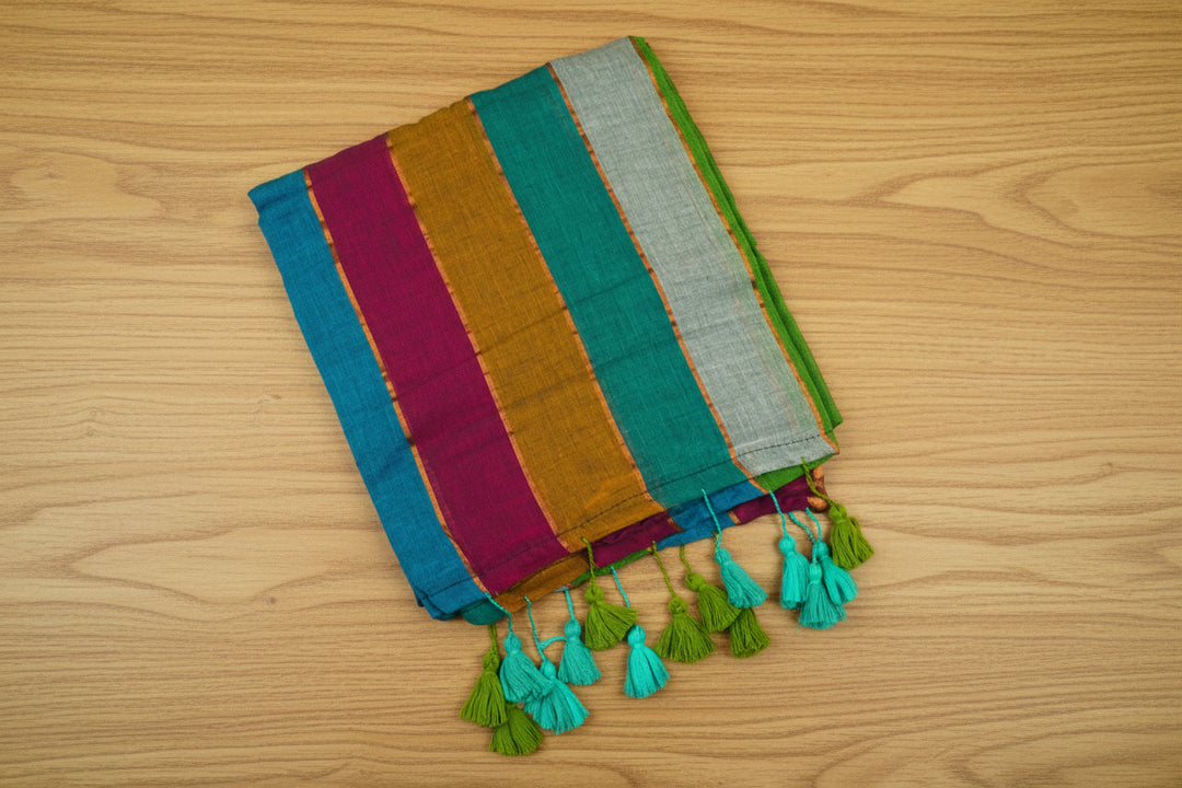 Mul Cotton Multi Color Saree (without blouse)