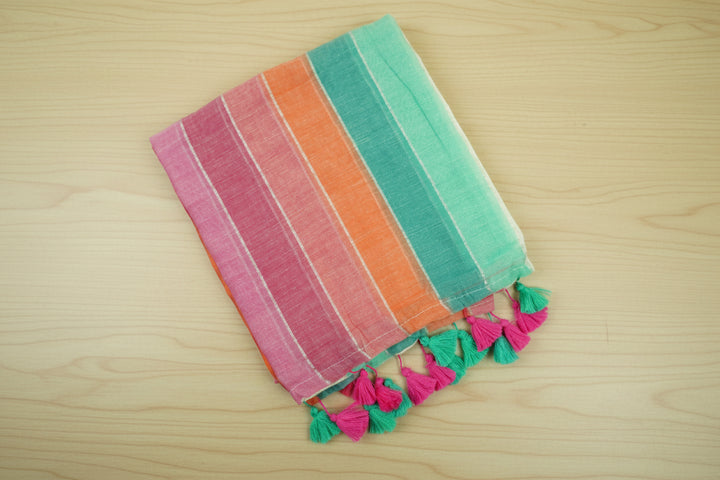 Mul Cotton Multi Color Saree (without blouse)