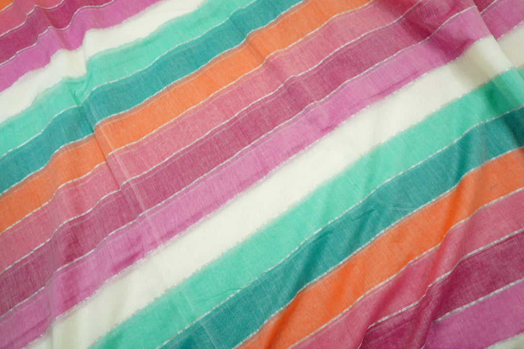 Mul Cotton Multi Color Saree (without blouse)