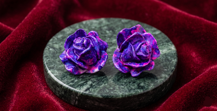 Multicolor Rose & Strawberry Stud Earrings (Mini) (4 sets)