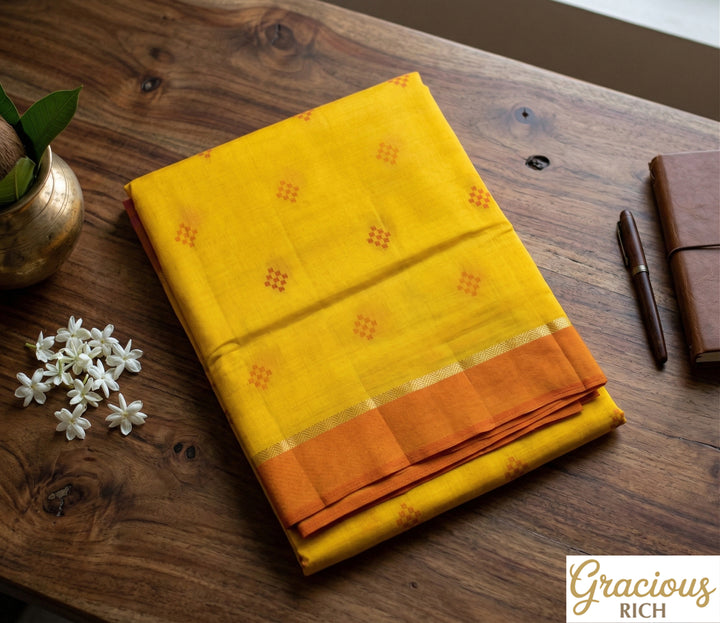 Orange Yellow Color Fancy saree