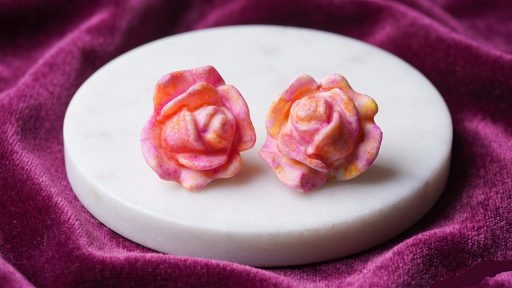 Multicolor Rose & Strawberry Stud Earrings (Mini) (4 sets)