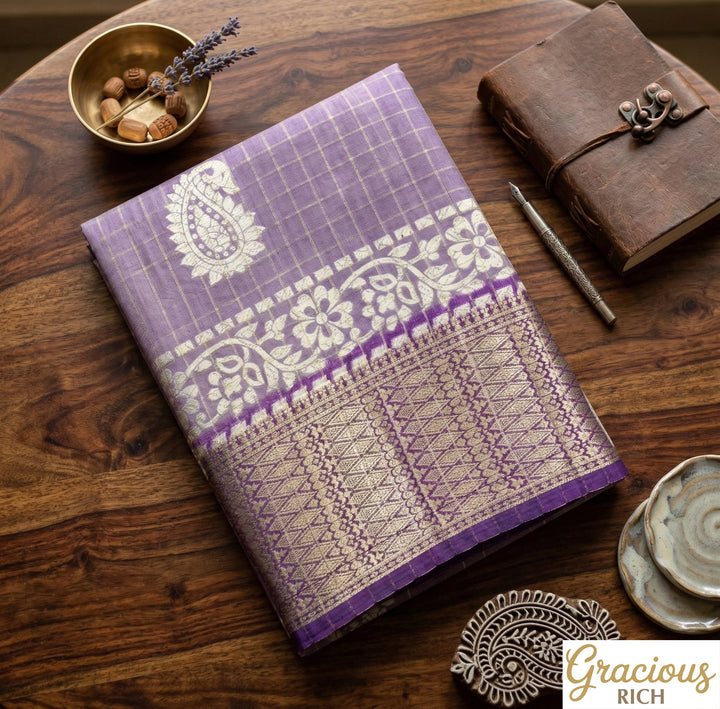 Lavender Color Fancy Saree